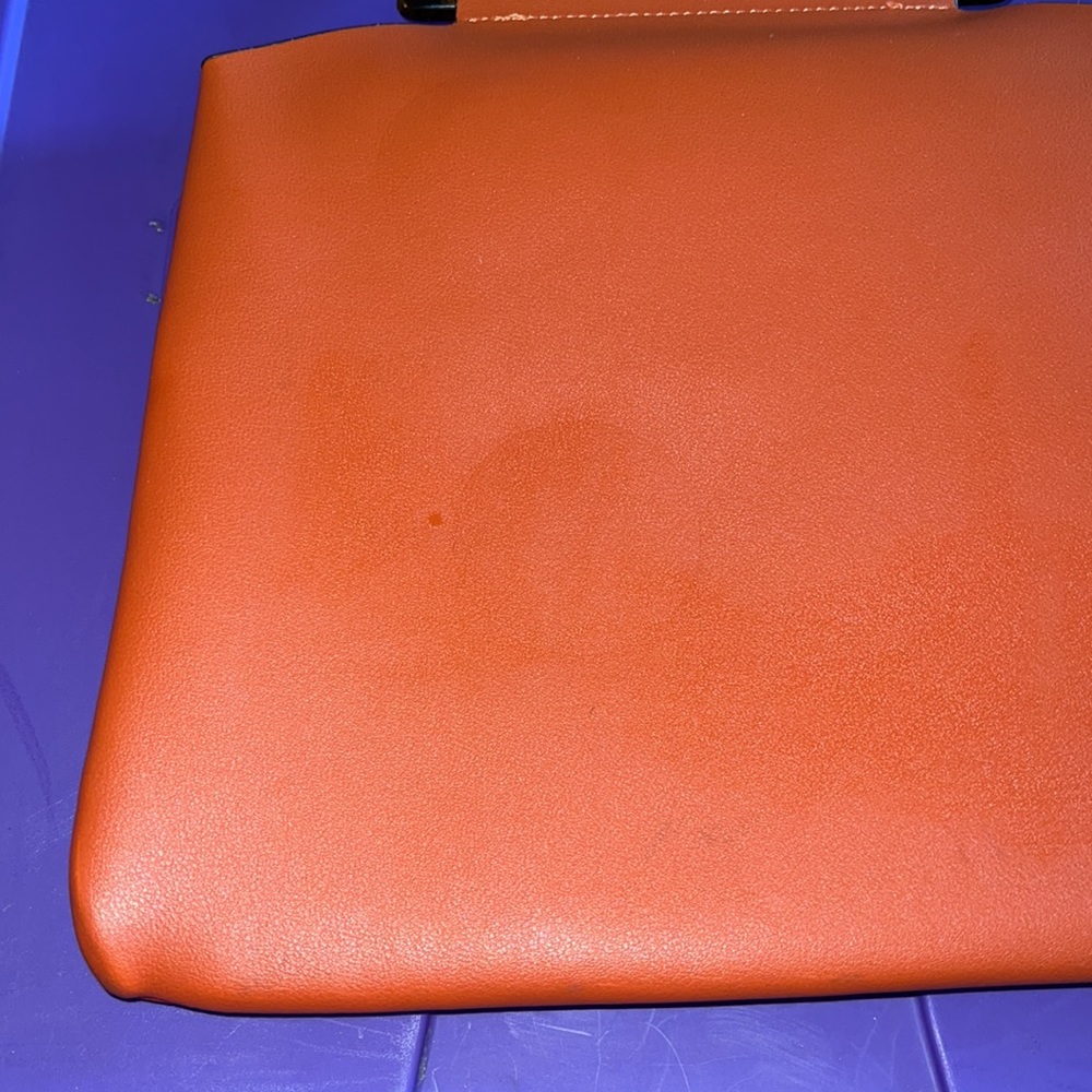 Topshop Orange Tortoise Shell Handle Small Tote P… - image 6